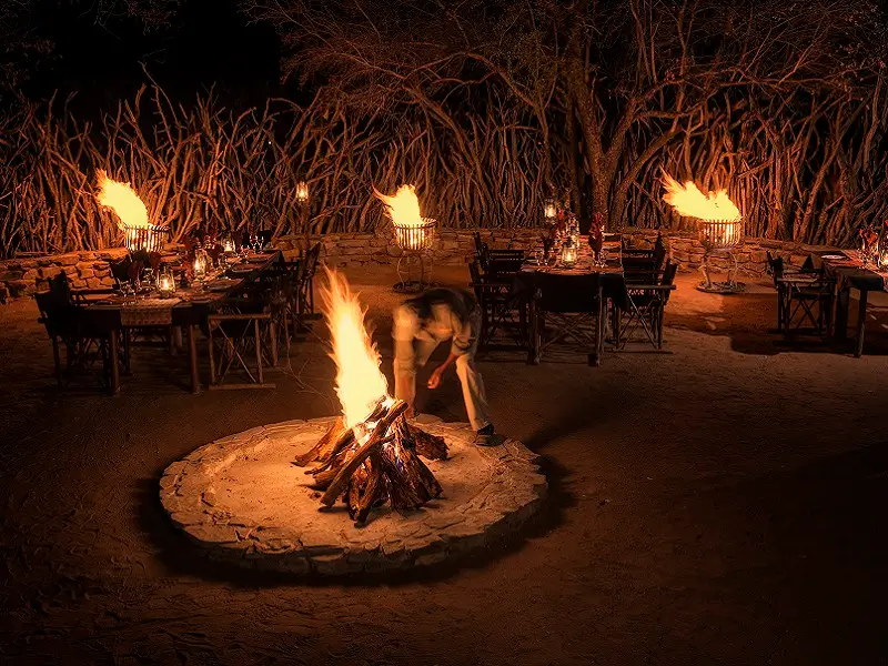 The boma at Impodimo Game Lodge