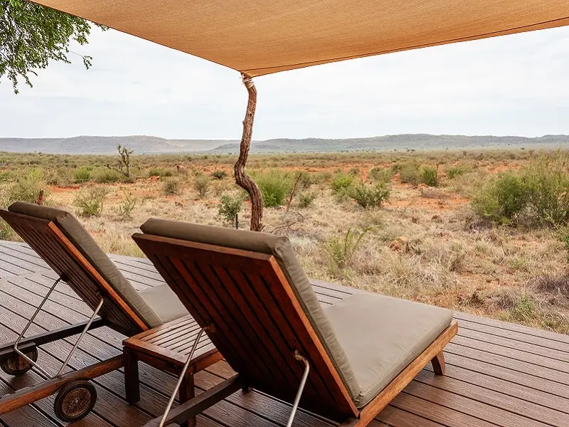 View from the private deck at Madikwe Hills