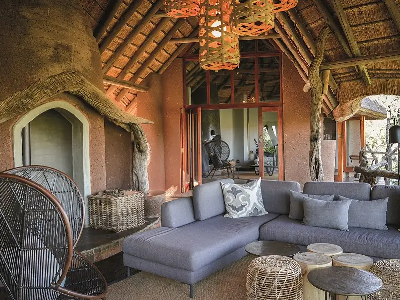 The lounge on the deck of Madikwe Safari Lodge - Kopano