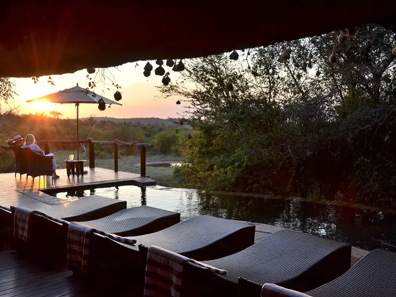The main deck at Motswiri Private Safari Lodge