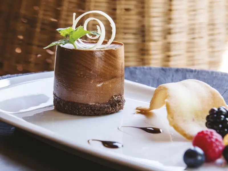 Dessert served at Tuningi Safari Lodge